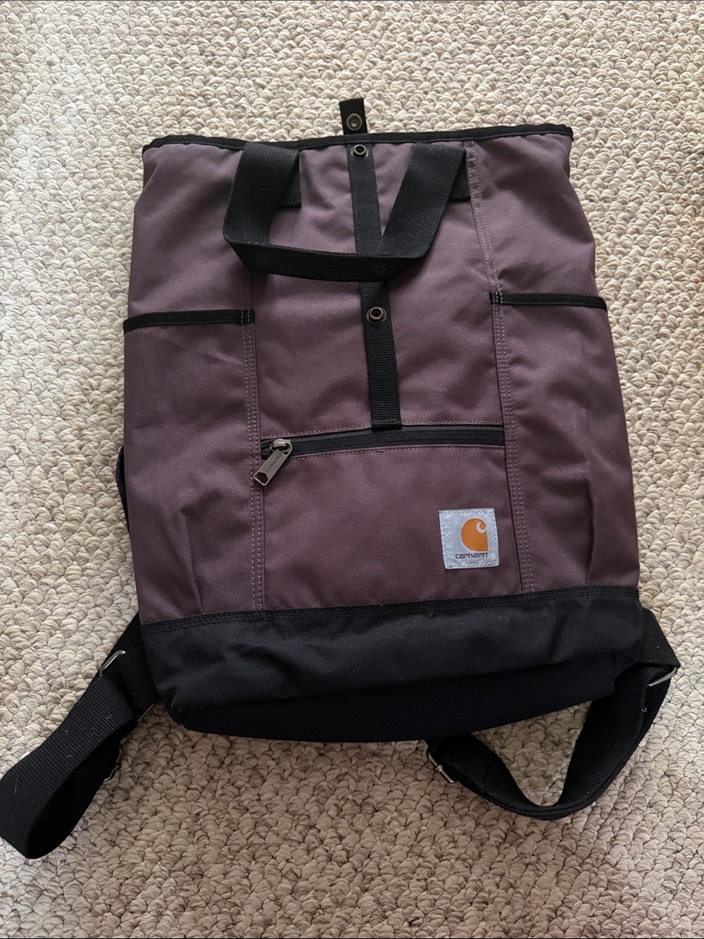 Carhartt Brown Canvas Backpack with Black Base